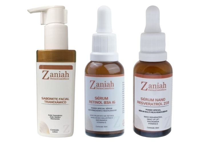 Tratamento Antirrugas Kit Tranexâmico, Retinol & Resveratrol Zaniah Z29 Tratamento Antirrugas Kit Tranexâmico, Retinol & Resveratrol Zaniah Z29