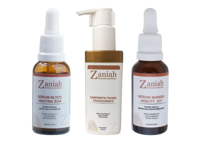Trio Clareador de Melasma, Anti Acne, Rugas e Oleosidade Facial Zaniah Z18 Trio Clareador de Melasma, Anti Acne, Rugas e Oleosidade Facial Zaniah Z18